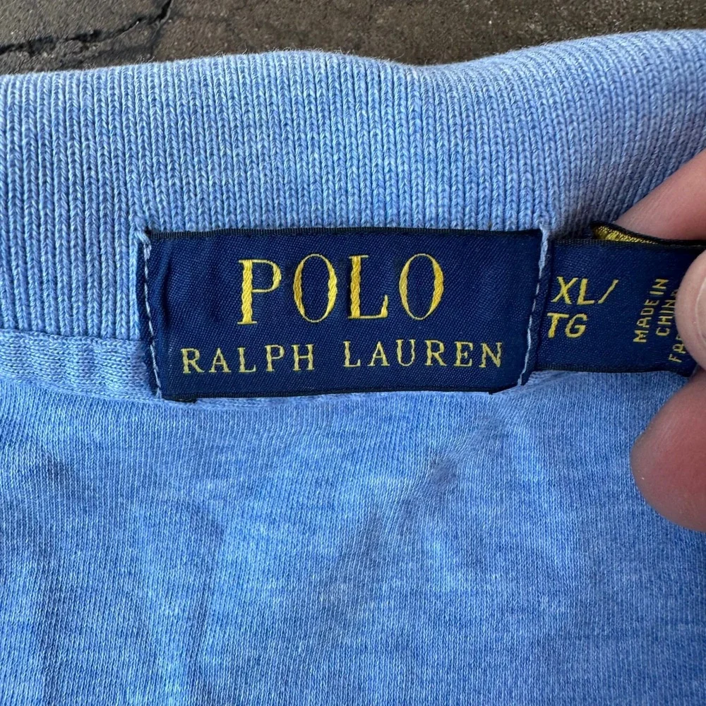 Polo Ralph Lauren Polo Shirt Mens XL Blue Excellent Short Sleeve Heathered Pony